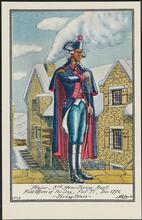 Major, 3rd New Jersey Regt. Field Officer of the Day, Fort Ti., Dec. 1776. Jersey Blues.