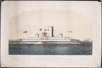 New Jersey Rail Road & Transportation Cos. Steam Ferry Boat "New York" Plying Between Cortland St. & Jersey City