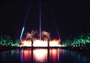 [Fireworks and light show.]