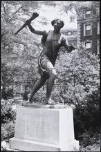 [Barnard College Greek Games statue.]