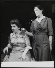 [Maureen Stapleton as Carrie Berniers and Anne Revere as Anna Berniers in "Toys in the Attic".]