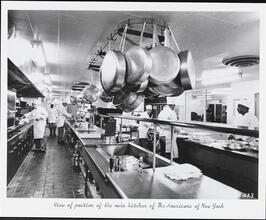 View of portion of the main kitchen of The Americana of New York.