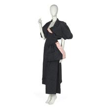 Ensemble comprising dinner dress and capelet in black silk