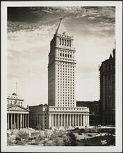Centre Street and Pearl Street. Federal Courthouse and New York County Clerk building