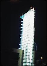 [Unidentified building at night.]