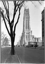 Riverside Church. Tower from south on drive 1.