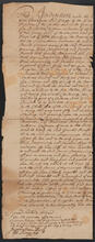Portion of indenture between William Anderson of Hackensack, New Jersey and unknown party, October 11, 1725