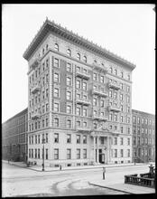 Madison Avenue at the S.W. corner of 67th Street. Apartment house.