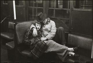 Life and Love on the New York City Subway [Couple on a subway.]