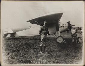 [Charles Lindbergh and the Spirit of St. Louis.]