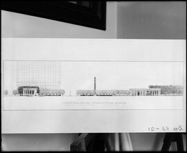 Joseph Pulitzer Fountain competition. Longititudinal section of entire complex, looking west. 1/10 = 1'.