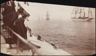 [Arrival in New York Harbor of the Statue of Liberty.]
