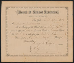 [Appointment to Assistant Teacher in Grammar School No. 92.]