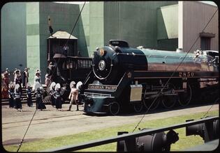 [Scene with a Canadian Pacific train in the Parade of Railroads show.]