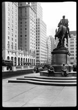 New York City views from Central Park. Statue at 59th Street.