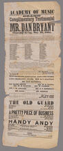 Grand complimentary testimonial to Mr. Dan Bryant, Thursday evening, May 19, 1864. The performance will commence with the beautiful little drama in one act, of "The Old Guard"