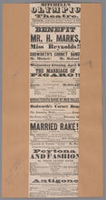 Mitchell's Olympic Theatre. Benefit of Mr. H. Marks, leader of the orchestra. Wednesday evening, April 9, the performance will commence with the popular opera in three acts, "The Marriage of Figaro"