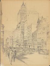 [South side of West 57th Street between 5th and 6th Avenues, looking towards 5th Avenue]