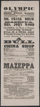 Wednesday evening, February 3, 1864, the performances will commence with the new original comedy in two acts, "A Bull in a China Shop"