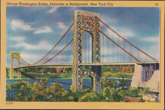 George Washington Bridge, Palisades in Background, New York City