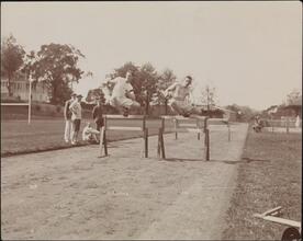 Sports, Field Sports, Oxford & Cambridge Training at B[erkeley] Oval.
