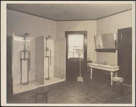 [Interior, shower room.]