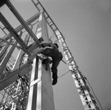 [Construction at the New York World's Fair site.]