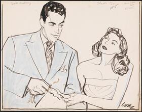 [Scott McKay as Leo Mack and Sheila Bond as Ursula Poe in "The Live Wire".]