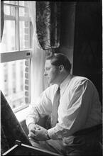 Christopher Lynch [Christopher Lynch, Irish tenor, looking out a window.]
