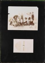 Beach Scenes [Group on beach and man swimming.]