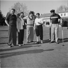 Arthur Godfrey [Godrey playing golf.]