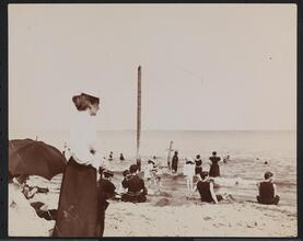 Bathing at Coney Island and Edgemere, L.I. on the Beach.