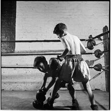 Boxing [at the] Police Athletic League [Two boys boxing.]