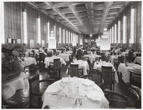 [S.S. "Normandie", Dining Salon, Cabin Class.]