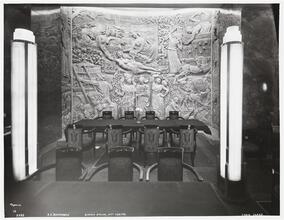 [S.S. "Normandie", Dining Salon, Aft Center, Cabin Class.]