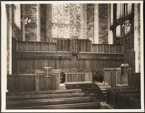 [Interior of unidentified church, view toward altar.]