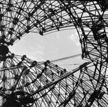 [Construction of the Perisphere, New York World's Fair site.]