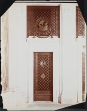[Interior, detail of door.]