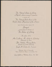 Banquet Commemorating the Dedication of the Statue of Liberty