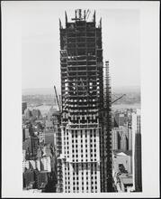Rockefeller Center. RCA Building. Construction view, upper stories