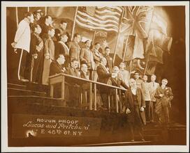 ["A Flag Is Born" theater still.]