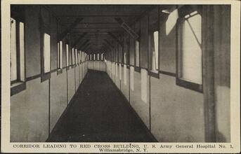 Corridor Leading to Red Cross Building. U.S. Army General Hospital No. 1 Williamsbridge, N.Y.