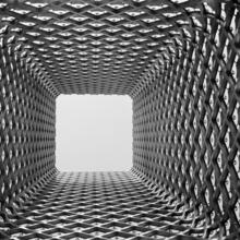 [Looking up through Poland pavilion tower, New York World's Fair.]