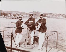 Warships of U.S., Scene Abroad.
