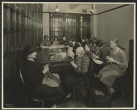 New York Association for the Blind, Interior, Women Knitting.