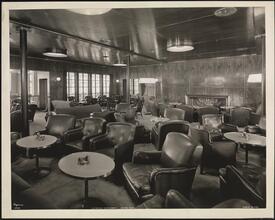 S.S. "Nieuw Amsterdam", 5th Street, Hoboken, N.J., Cabin Class, Smoke Room.