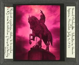 General Washington. Situated in Union Square. Unveiled July 4, 1856. The first equestrian statue to be erected in N.Y. since the destruction of George III, in Bowling Green.