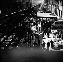 Street Scene by the Elevated Train.
