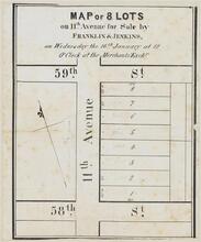 Map of 8 Lots on 11th Avenue for Sale by Franklin & Jenkins, on Wednesday the 14th of January at 12 O'Clock at the Merchant's Exchange.