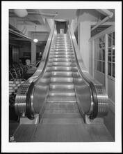 Lexington Avenue and 59th Street. Bloomingdale's department store, escalator, view from above.